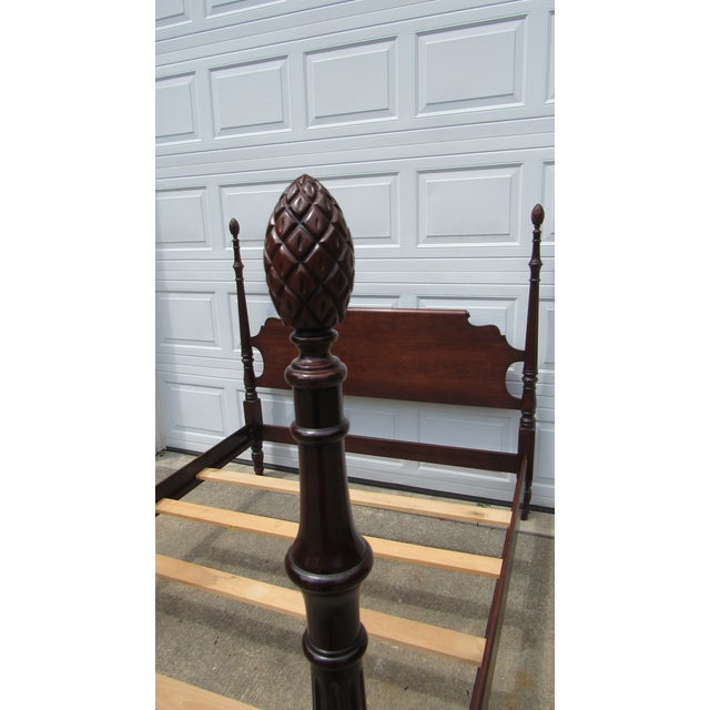 1980s Statton Queen Size Poster Bed Cherry Designer Old Towne For Sale - Image 6 of 8