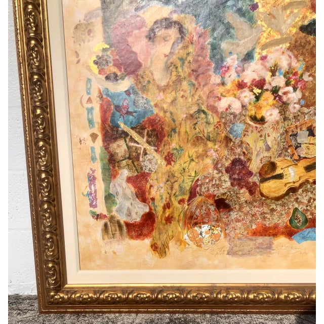 Textile “By Some Golden Thread” Roy Fairchild Hand Signed & Numbered Serigraph on Canvas For Sale - Image 7 of 17