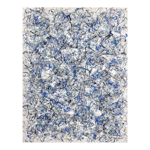 Cooler Heads Prevail - Large Abstract Expressionist Textural Painting in Blue Original Artwork by Marc Raphael