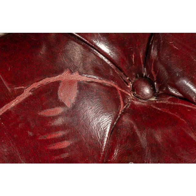 Vintage Tufted Leather Chesterfield Sofa in Oxblood For Sale - Image 10 of 10