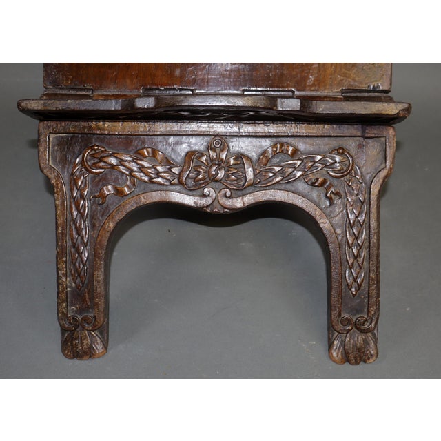 French 19th Century Carved Walnut Folding Bible/Book Stand. French For Sale - Image 3 of 7