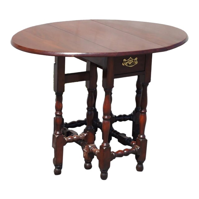 English Walnut Jacobean Drop Leaf Table 19th Century For Sale