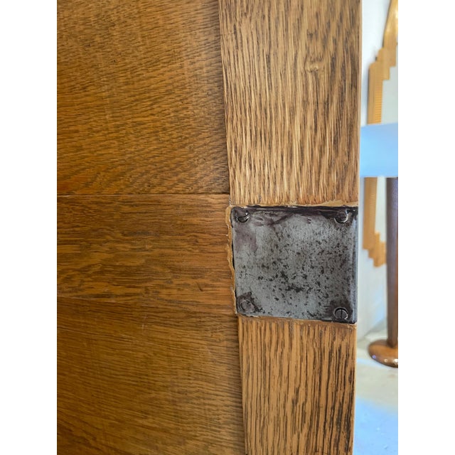 Tall Vintage French Oak Cabinet, Manner of Jacques Adnet For Sale In Miami - Image 6 of 17