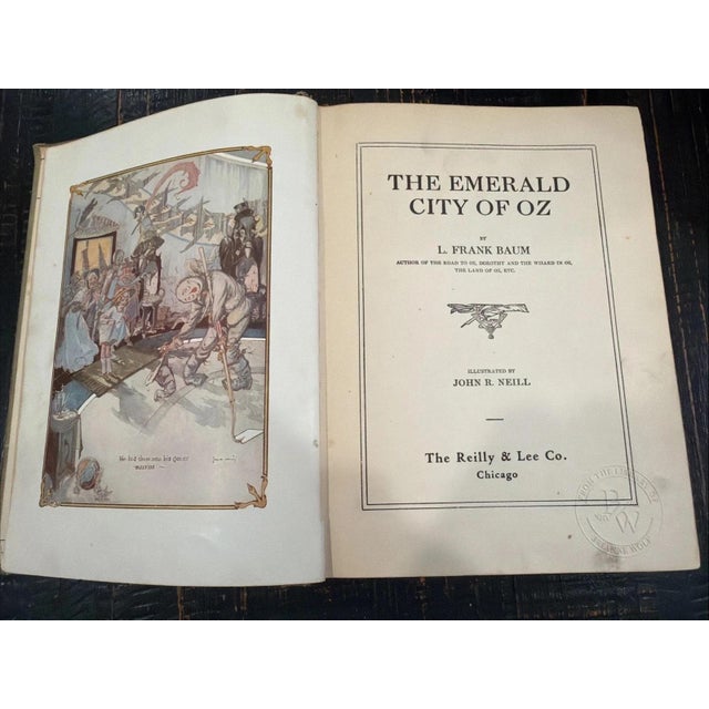 1910s THE EMERALD CITY OF OZ Hardcover Book 1910 L Frank Baum John R Neill Reilly Lee For Sale - Image 5 of 8
