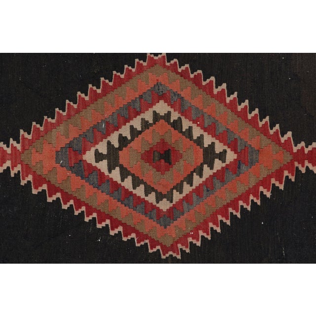 Rug & Kilim 1920s Antique Persian Kilim in Black, Red and Blue Tribal Patterns For Sale - Image 4 of 8