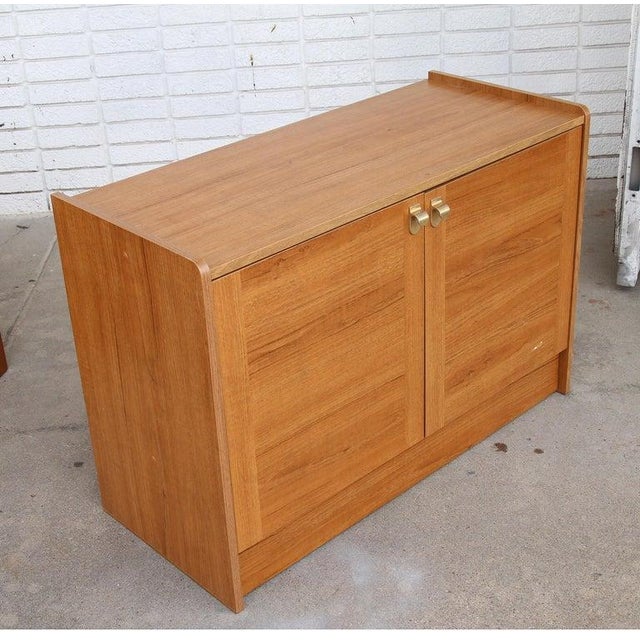 Mid-Century Modern 1970s Mid Century Record Cabinet Danish Modern Media Cabinet For Sale - Image 3 of 12