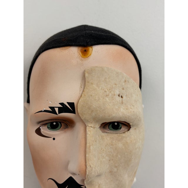 Large Phantom of the Opera Style Plaster Wall Mask Sculpture For Sale - Image 9 of 12