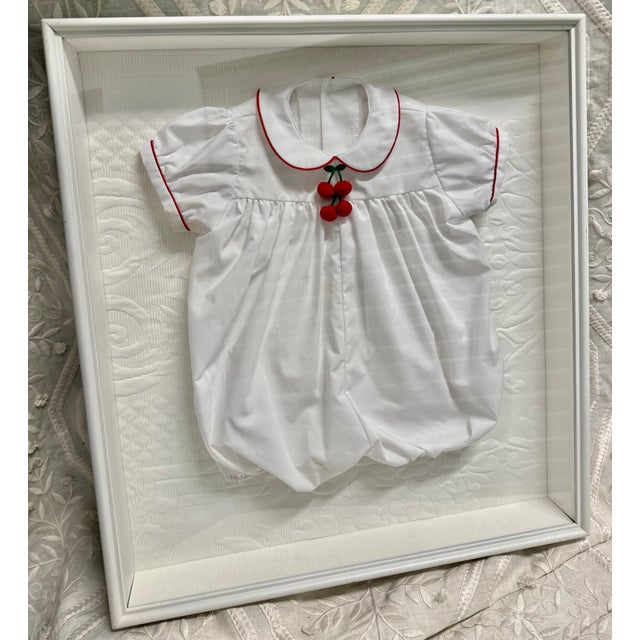 This listing is for a framed St. Louis Red cherry bubble in a wonderful white wood shadow box. The background fabric is a...