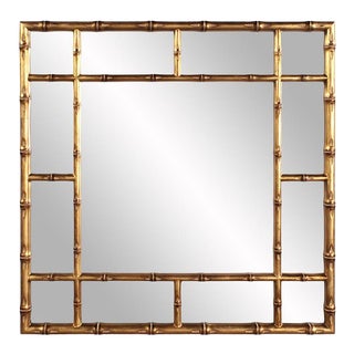 Kenneth Ludwig Chicago Gold Bamboo Square Mirror For Sale