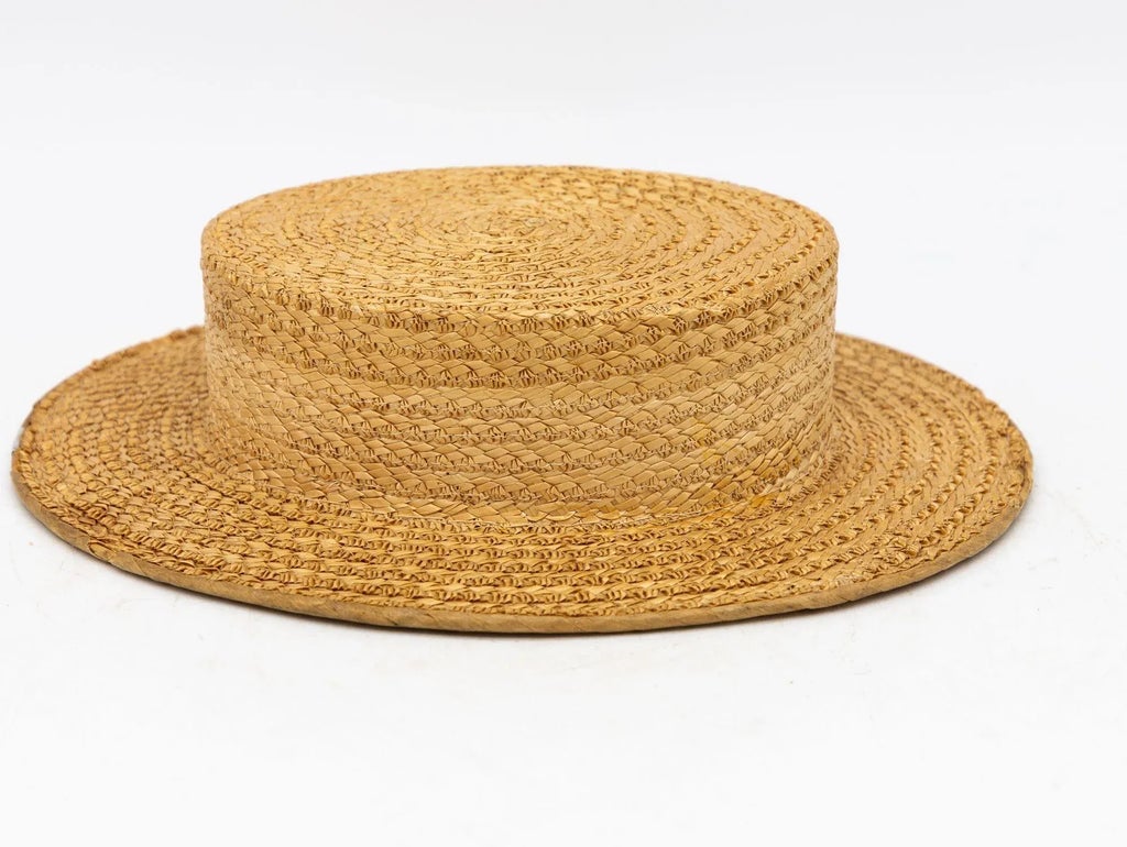 Vintage Natural Straw Boater Hat, the Ridgemont Make, 1950s  display picture 1