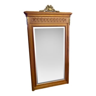 1900s Large Carved Pier Bevelled Mirror For Sale