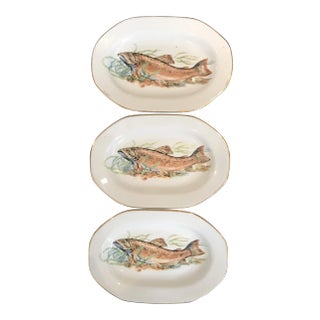 1960s Iris Cluj Appetizer Fish Plates - Set of 3 For Sale