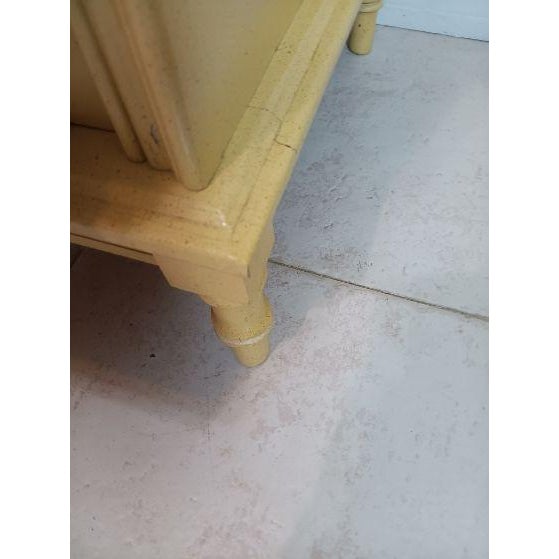 Vintage Hollywood Regency Nightstand Two Drawer Yellow Color For Sale - Image 9 of 9