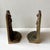 Brass Antique Solid Bronze Embossed Bookends Depicting a Couple in Prayer Styled After the Angelus by Millet For Sale - Image 8 of 9
