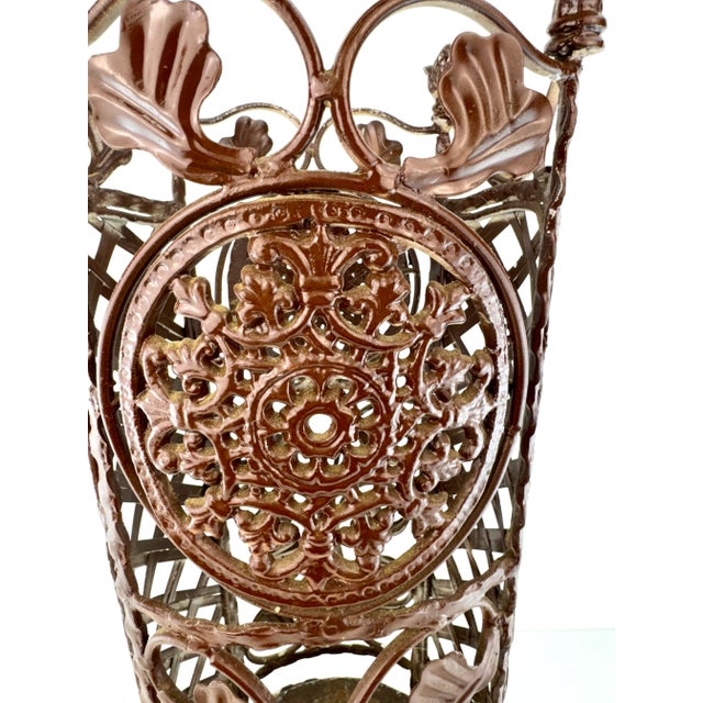 Victorian Vintage Wrought Iron Umbrella Stand For Sale - Image 3 of 10