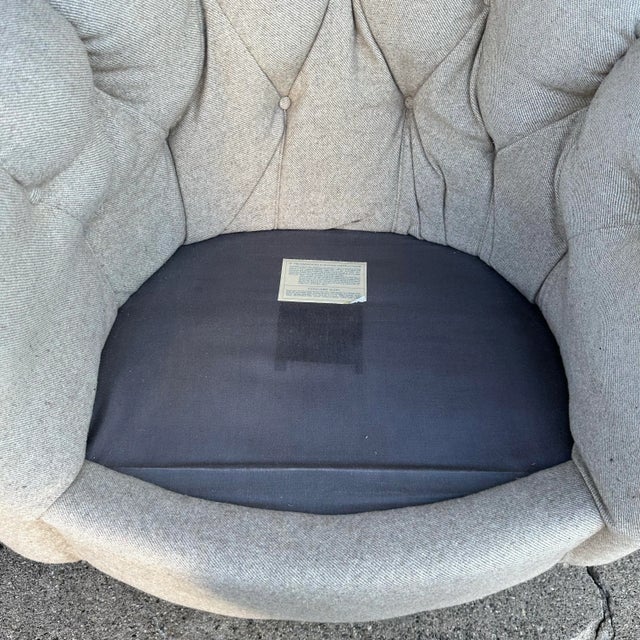 Beige Pair of Milo Baughman Tuffted Swivel Chairs For Sale - Image 8 of 12