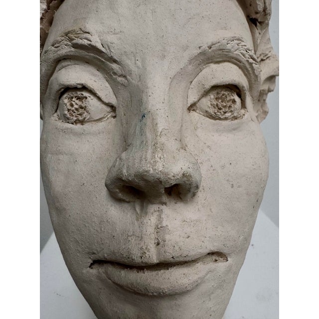 Vintage Signed CJD Figural Ceramic Head Sculpture For Sale In West Palm - Image 6 of 8