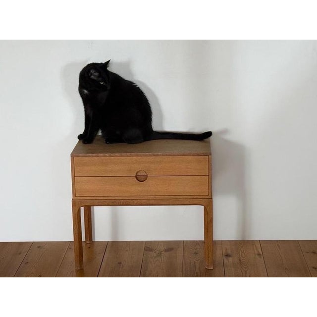 Aksel Kjersgaard Mirror and Drawer Cabinet in Oak by Kai Kristiansen, 1960s, Set of 2 For Sale - Image 4 of 12