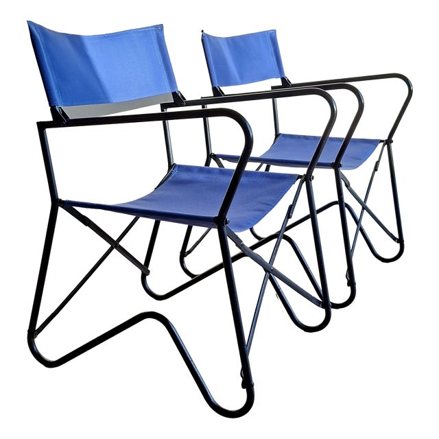 French Folding Chairs, 1950s, Set of 2 For Sale