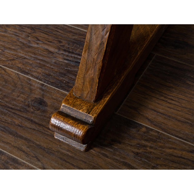 English 19th Century Oak Sawbuck Table with X-Form Base with Rustic Character For Sale - Image 4 of 12