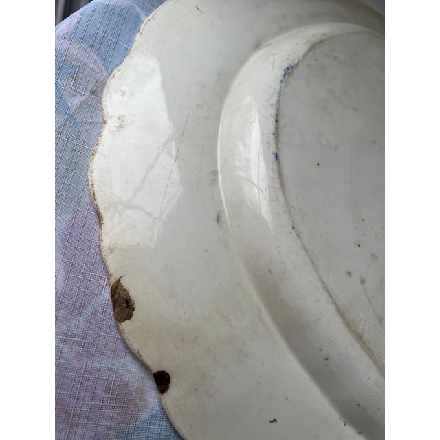 19th Century Victorian Staffordshire Blue Transfer-Printed “Canova” Platter For Sale - Image 9 of 13