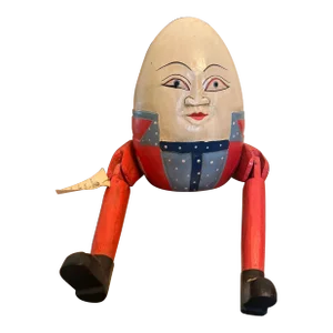 Vintage Handmade Humpty Dumpty Wooden Shelf Decor