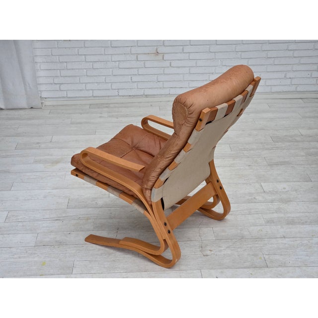 Norwegian Model Kengu Armchair in Leather from Rybo Rykken & Co, 1970s For Sale - Image 16 of 18