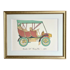 Vintage Lithograph Print of a 1906 Cadillac M Touring Car Antique Automobile
