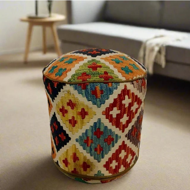 Our unique kilim rug stools are made from 100% wool rugs. A kilim rug is a decorative flat weave rug that has no pile....