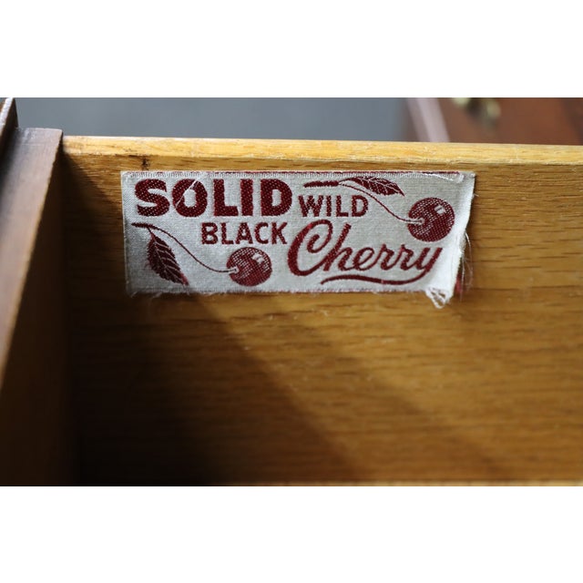 Henkel Harris solid wild black cherry high chest from the Virginia Galleries collection. Features seven dovetailed...