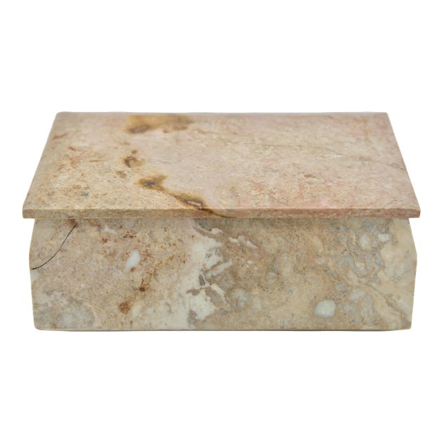 Vintage Organic Modern Stone Box For Sale