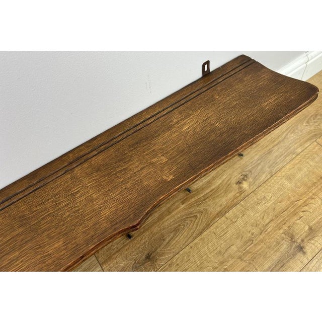 Vintage French Wall Coat Rack in Oak For Sale - Image 6 of 7
