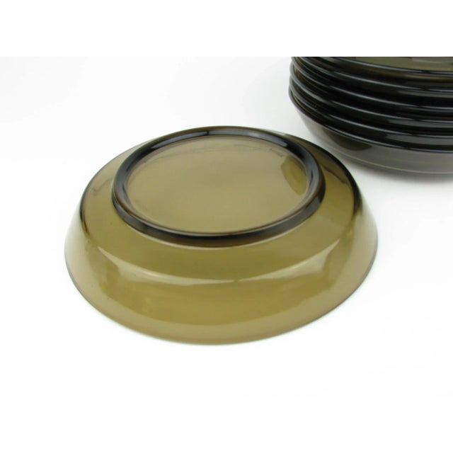 Vintage 1970s Vereco France Smoke Brown Glass Dinnerware Set - 40 Pieces For Sale - Image 10 of 12