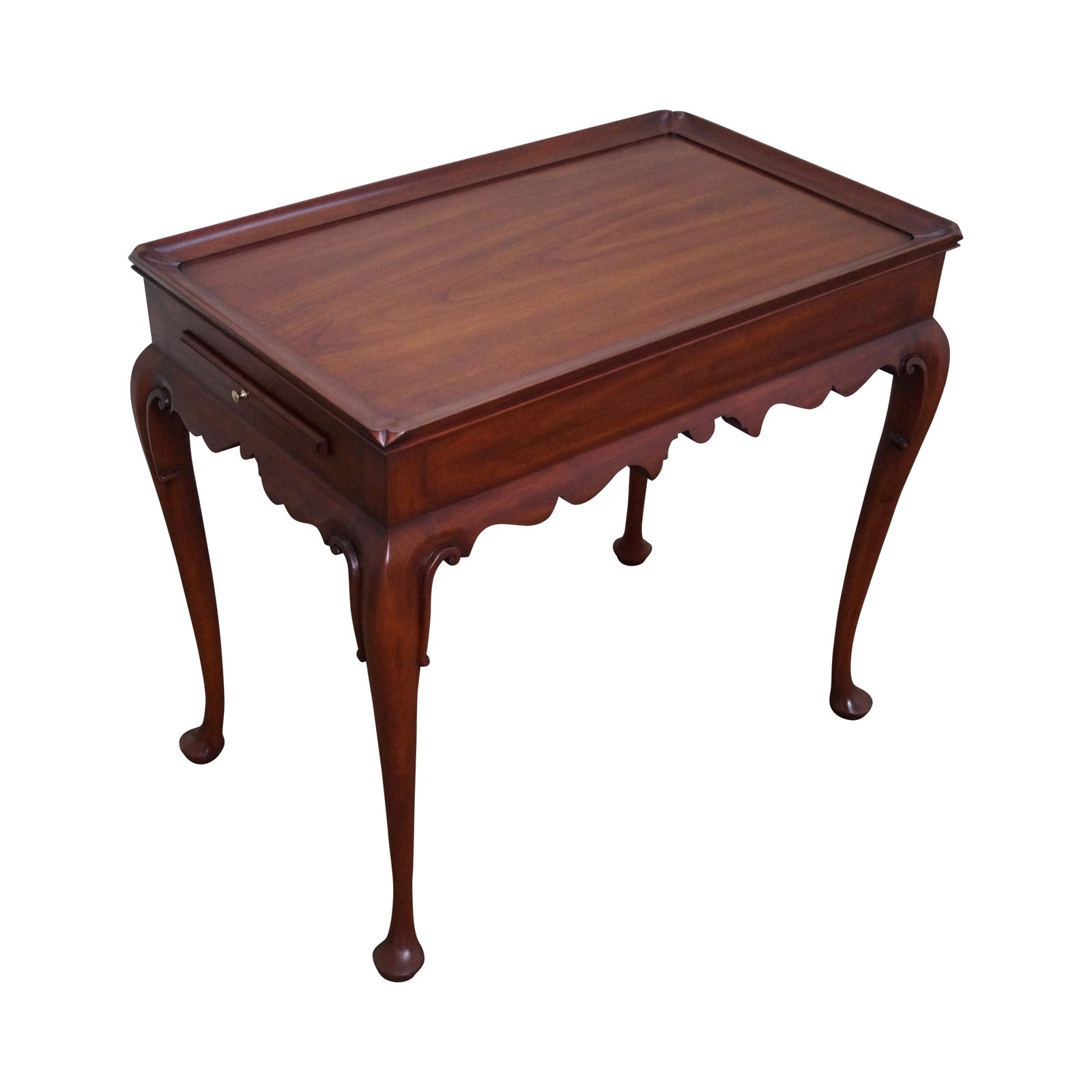 Solid Cherry Queen Anne Tea Table by Henkel Harris Chairish