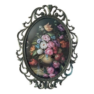 Mid 20th Century Bubble Glass Brass Frames For Sale