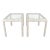 Vintage Coastal White Wash Rattan Wrapped Glass Top Rectangular Side Tables- A Pair For Sale