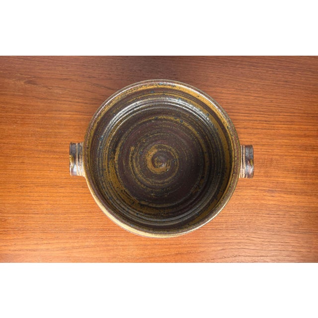 Beige Mid-Century Modern Danish Studio Pottery Bowl by Tue Poulsen for Tue Keramik, 1960s For Sale - Image 8 of 18