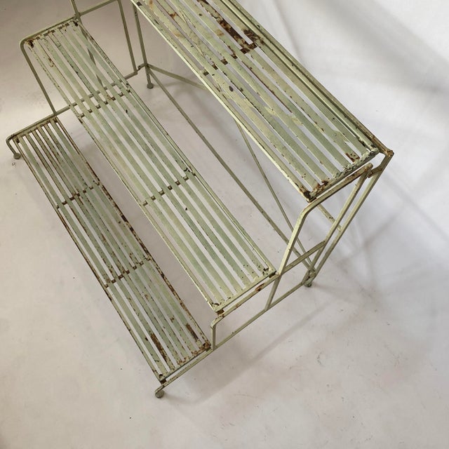 Vintage Painted Metal Three Shelf Garden Etagere Plant Stand Chairish