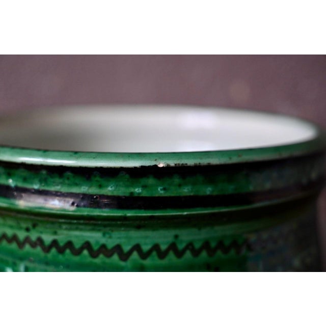 Green Glazed Earthenware Cachepot, 1940s For Sale - Image 6 of 10