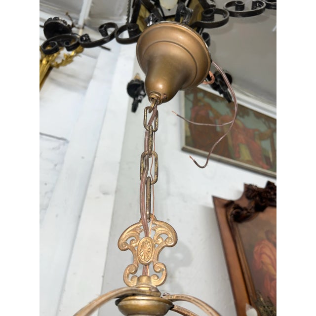 1920s 1920s Spanish Revival Style Chandelier With Original Bakelite Base For Sale - Image 5 of 12
