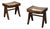 Pierre Jeanneret, Low Cane Stools, Teak, Cane, Chandigarh, India, 1960s For Sale