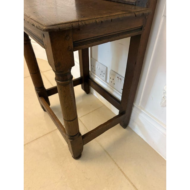 17th Century Antique English Oak Correction Chair, 1680 For Sale - Image 5 of 15