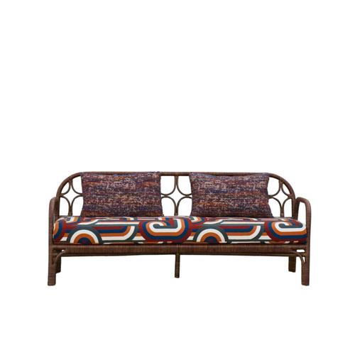 Miss lo bench in stained rattan, plywood and hr foam by popus editions. Dimensions: w 160 x d 38 x h 75 cm. Materials:...