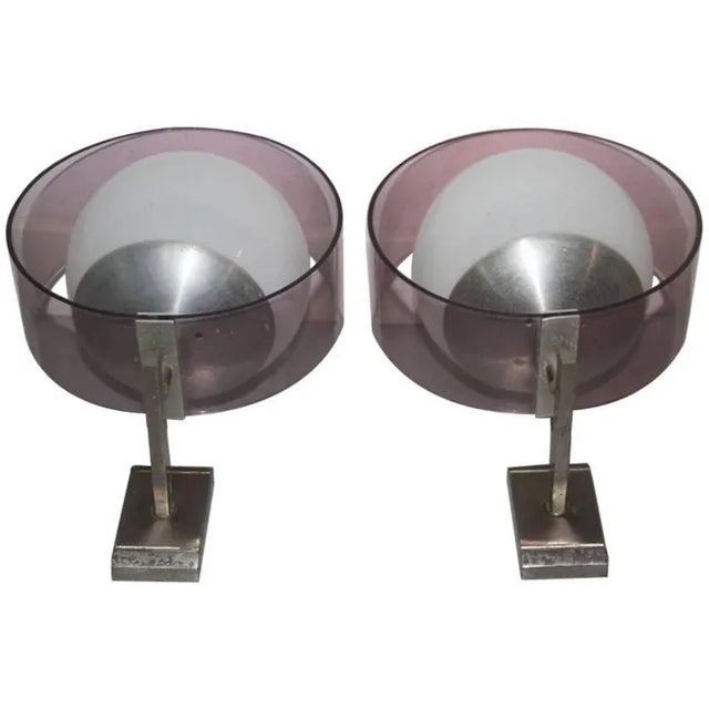 Vintage Acrylic Glass & Aluminium Wall Lights from Stilux Milano, 1960s, Set of 2 For Sale - Image 6 of 6