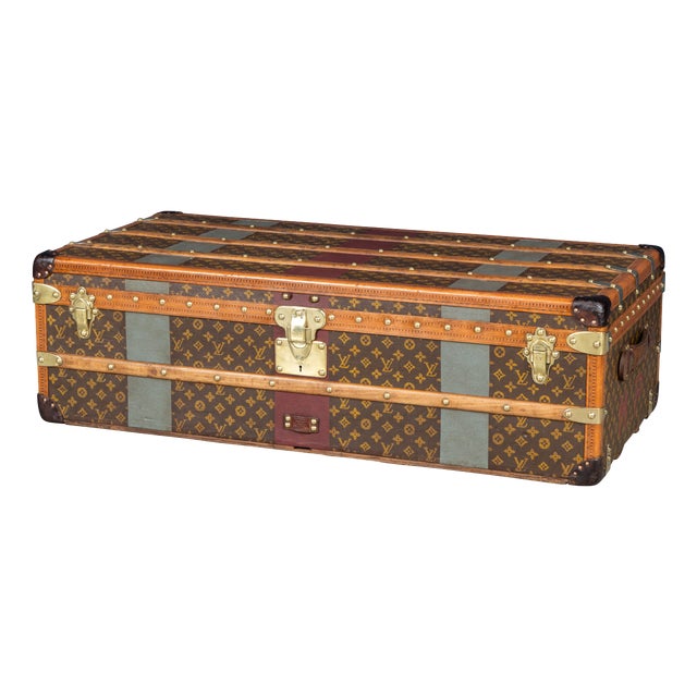 Antique Steamer Trunk in Monogram Canvas from Louis Vuitton, France, 1920s For Sale