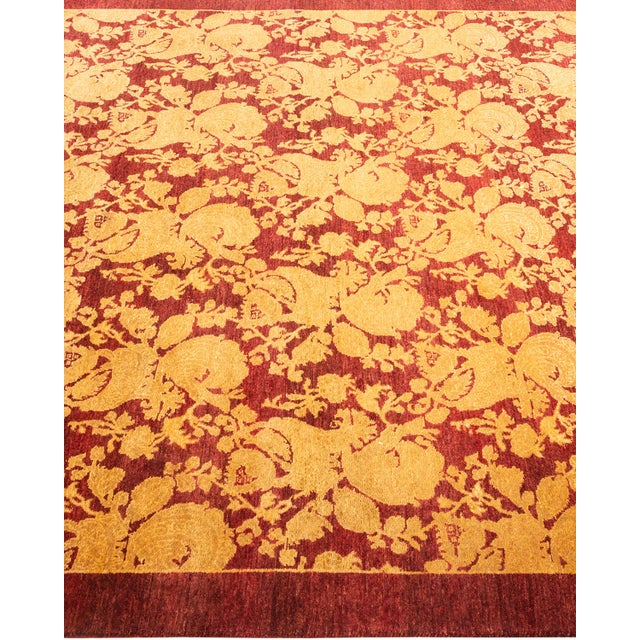 Solo Rugs Mogul, One-of-a-Kind Hand-Knotted Area Rug - Red, 4' 2" x 6' 0" For Sale - Image 4 of 8