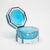 Hand-Blown Murano Box in Aqua Blue with Silver Flecks and Chrome Fittings captures the essence of Venetian artistry...