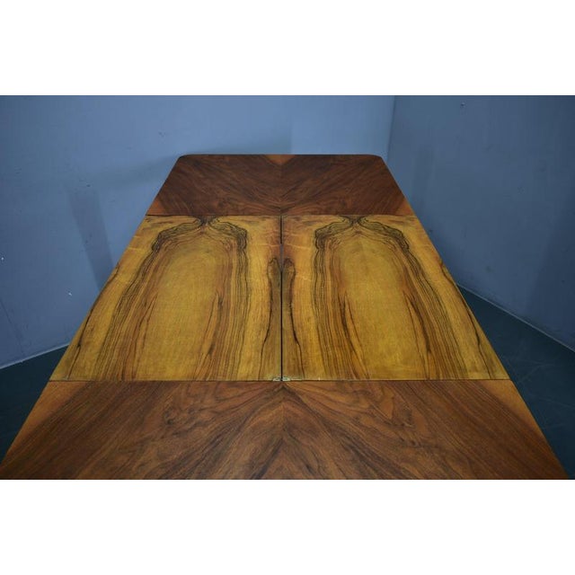 Extendable Dining Table in Walnut by Jindrich Halabala, Czechoslovakia, 1939 For Sale - Image 10 of 18