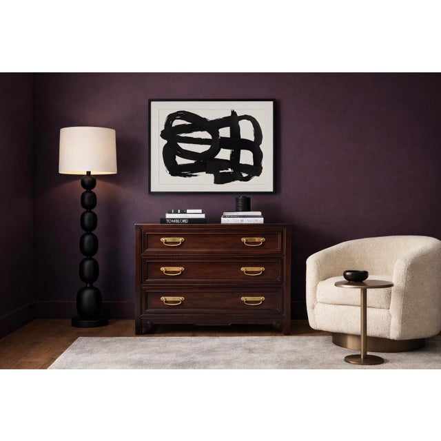 1960s Mid-Century Henredon Ming Style Campaign Hardware Walnut Chest of Drawers For Sale In Atlanta - Image 6 of 8