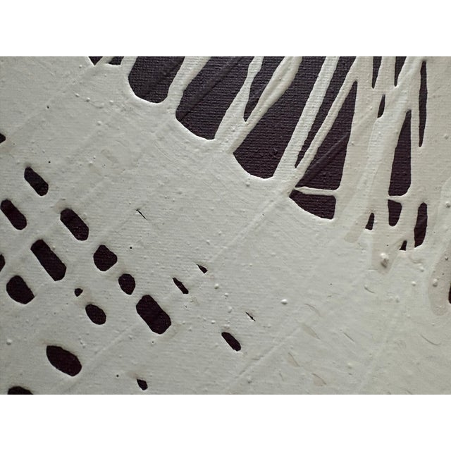 1990s Oil Painting - Neutral Abstract For Sale - Image 5 of 10